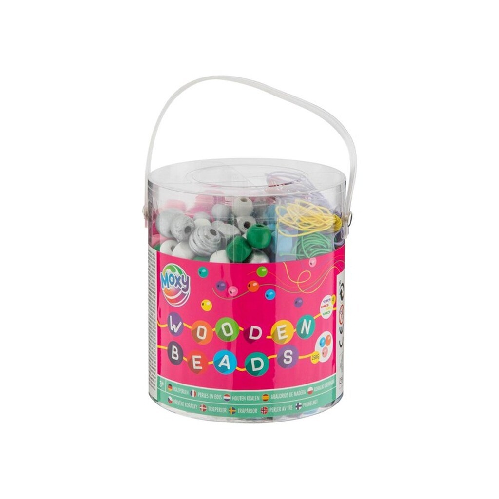 Creative Craft Group Bucket with Wooden Beads 250gr.