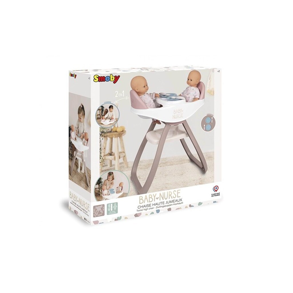 Smoby - Baby Nurse Baby chair for 2 Dolls