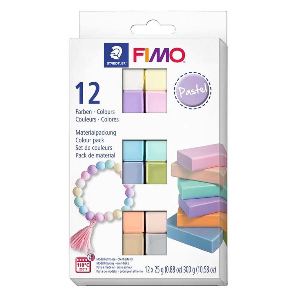 Staedtler FIMO soft sæt. 12 x ½ blok, Pastel