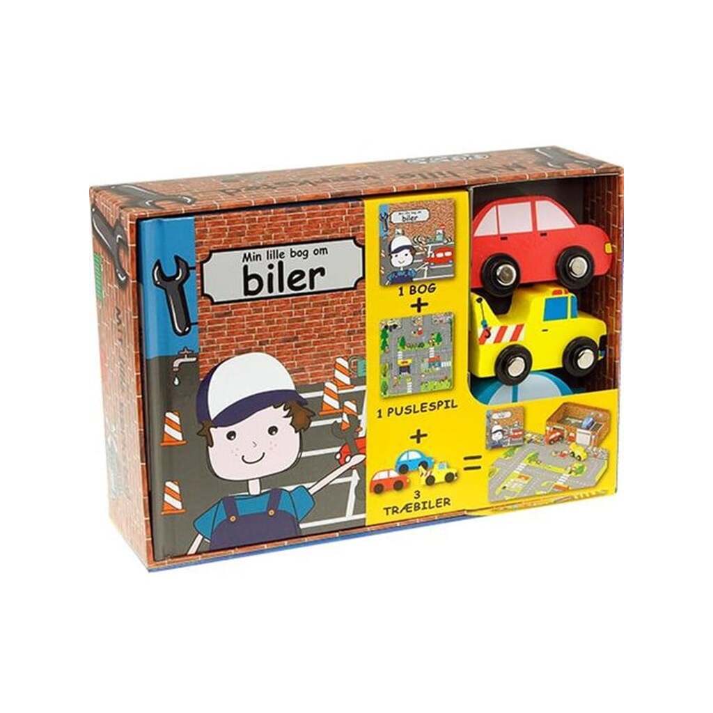 Min lille garage - Aktivitetsæske - Børnebog - Hardcover