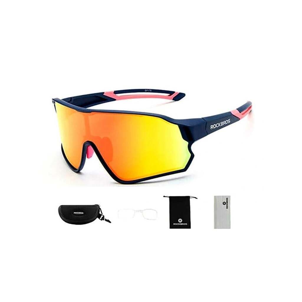 Rockbros 10134PL Polarized Cycling Glasses - Blue and Pink