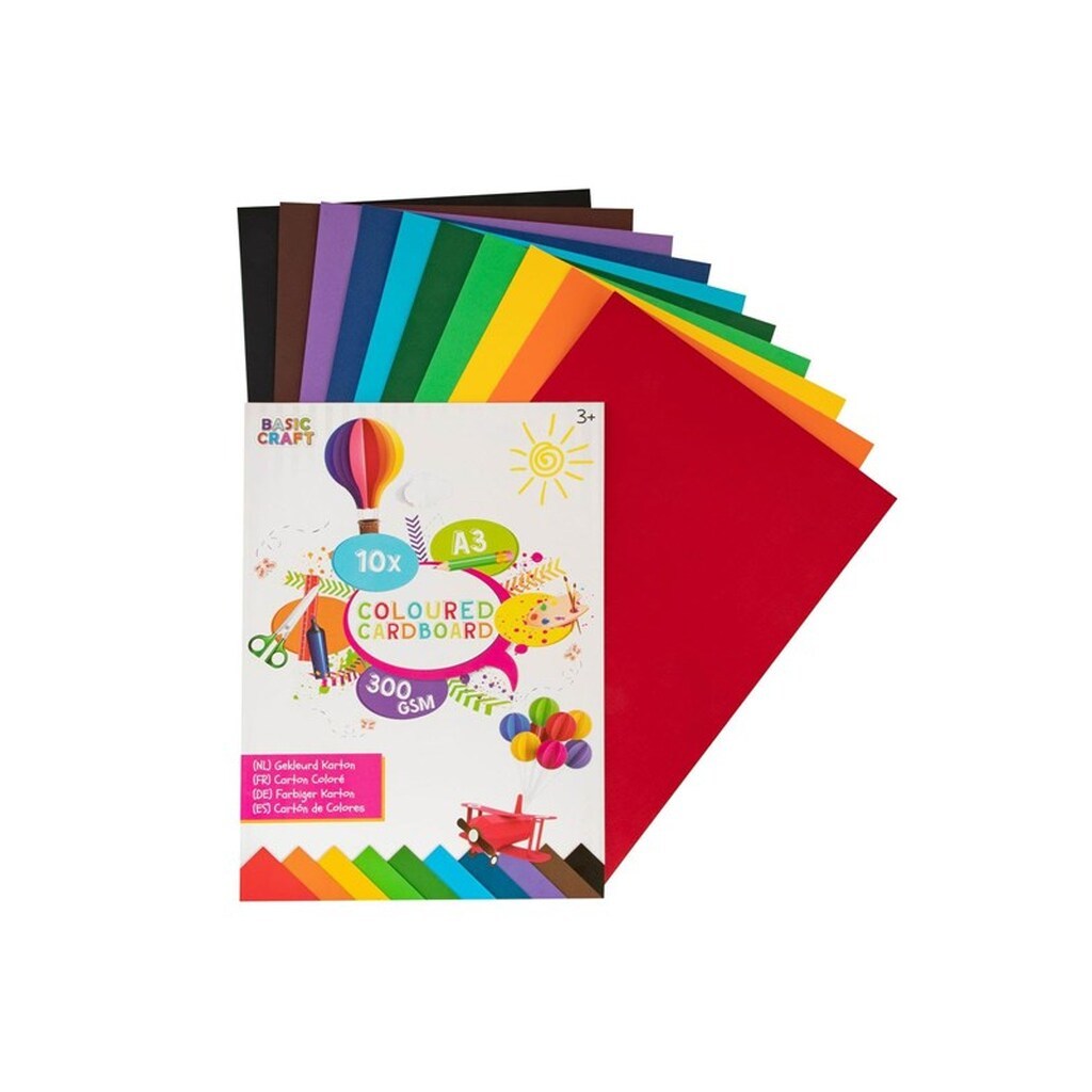 Creative Craft Group - Colored Cardboard A3 10 Sheets 300 gsm