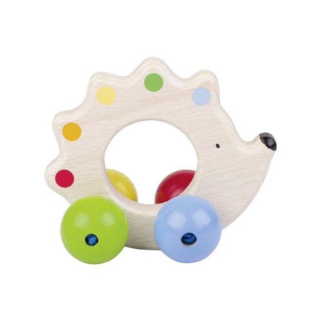 Goki Wooden Gripping Ring Hedgehog Color