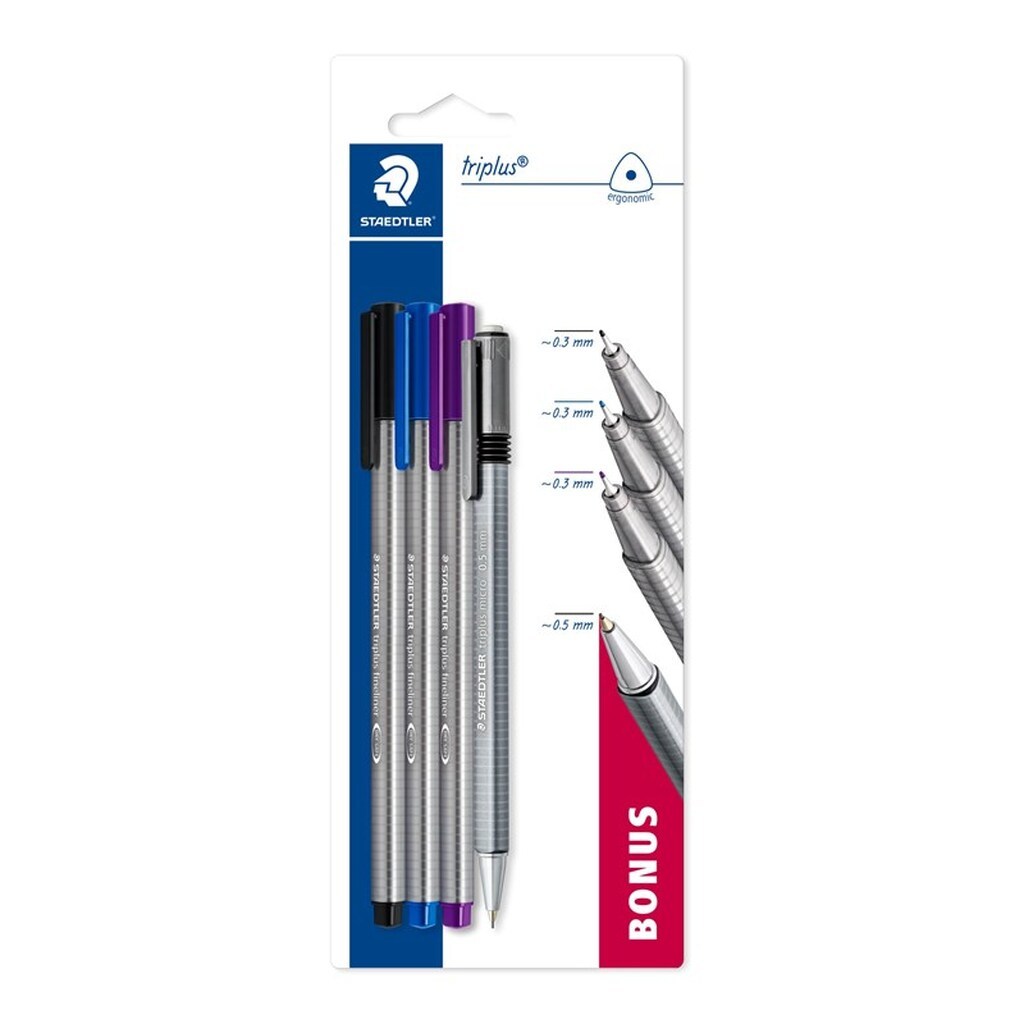 Staedtler TRIPLUS KAMPAGNESÆT 4 ASS/BK