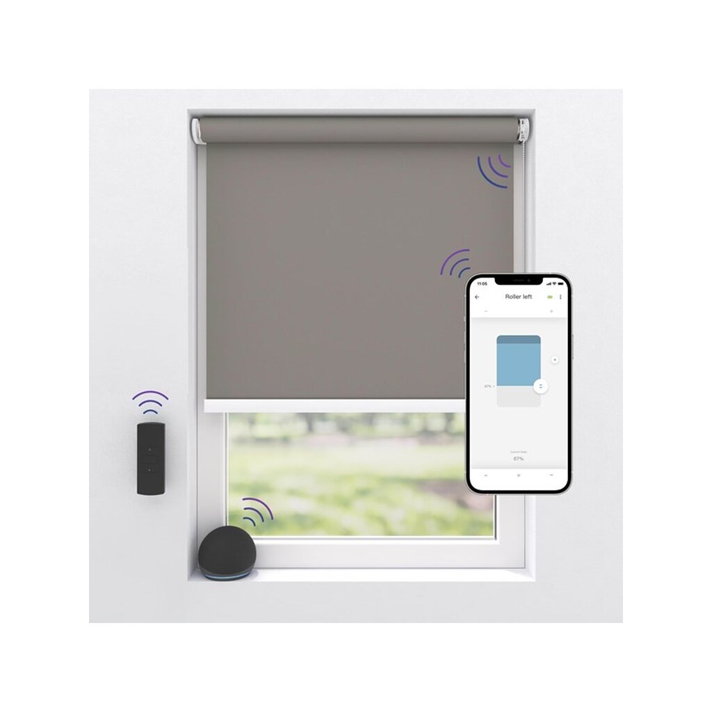 MotionBlinds Wireless Electric Black-Out Rollerblind 90x190cm - Grey