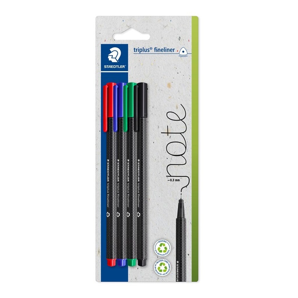 Staedtler TRIPLUS FINELINER rPP 4 ASS/BK
