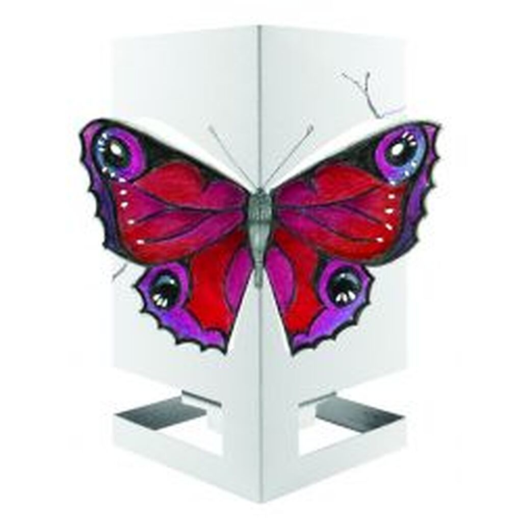 Mayves Greeting Card/candle Bright Butterfly- Red - Postkort