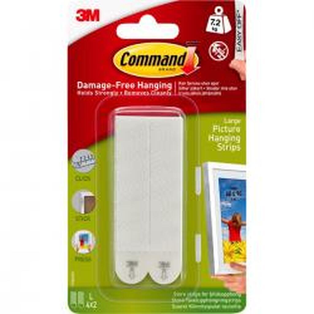 3M Command Hanging Strips White Large - Ramme