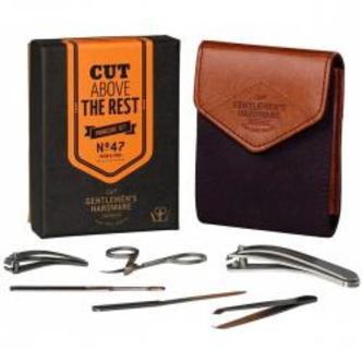 Gentlemen's Hardware Manicure Set Charcoal Canvas - Manicuresæt