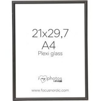 Focus Can-Can Aluminium Black 21x29,7 (A4) Plexi - Ramme