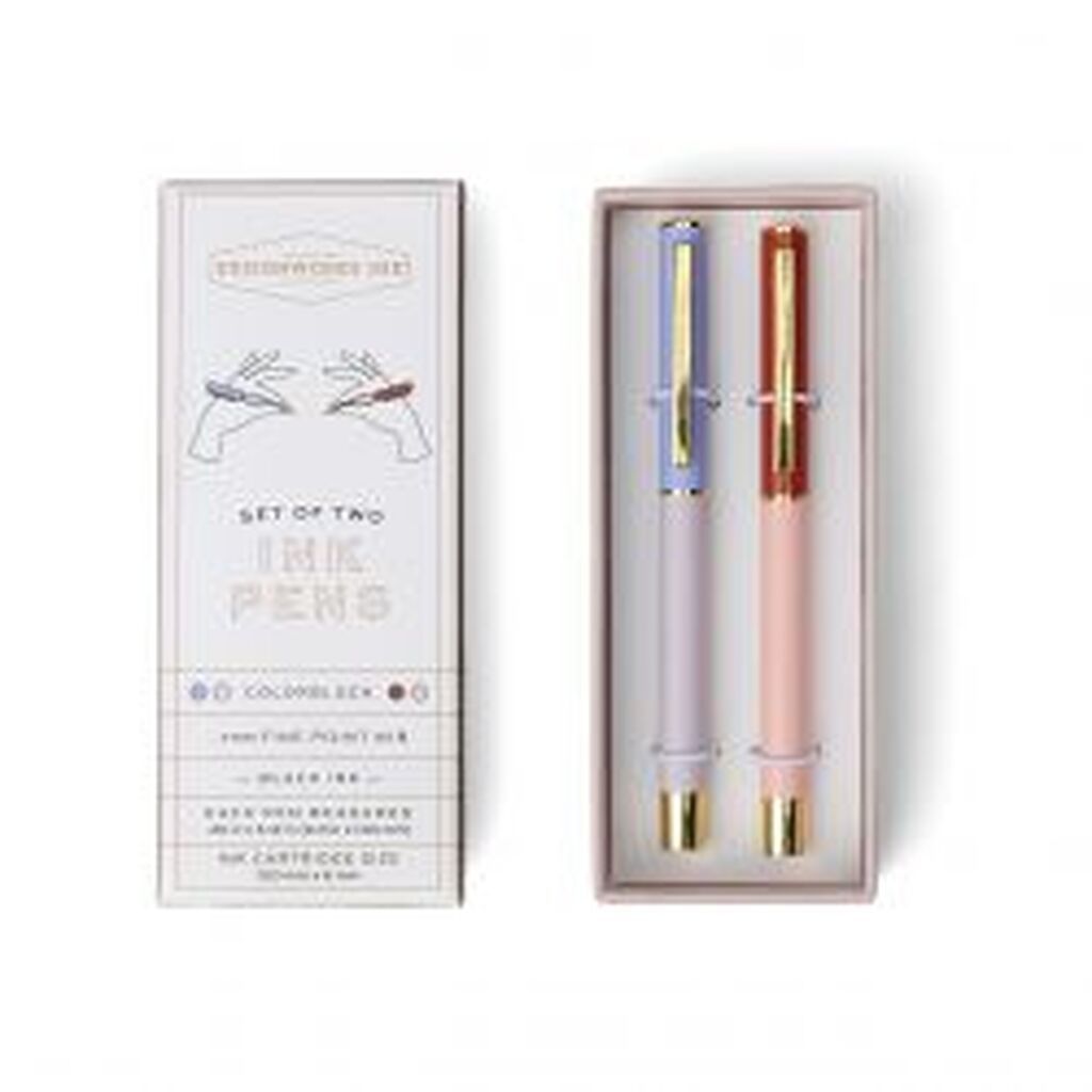 DesignWorks Ink Colorblock Pens Lavender & Blush (set Of 2) - Skriveredskaber