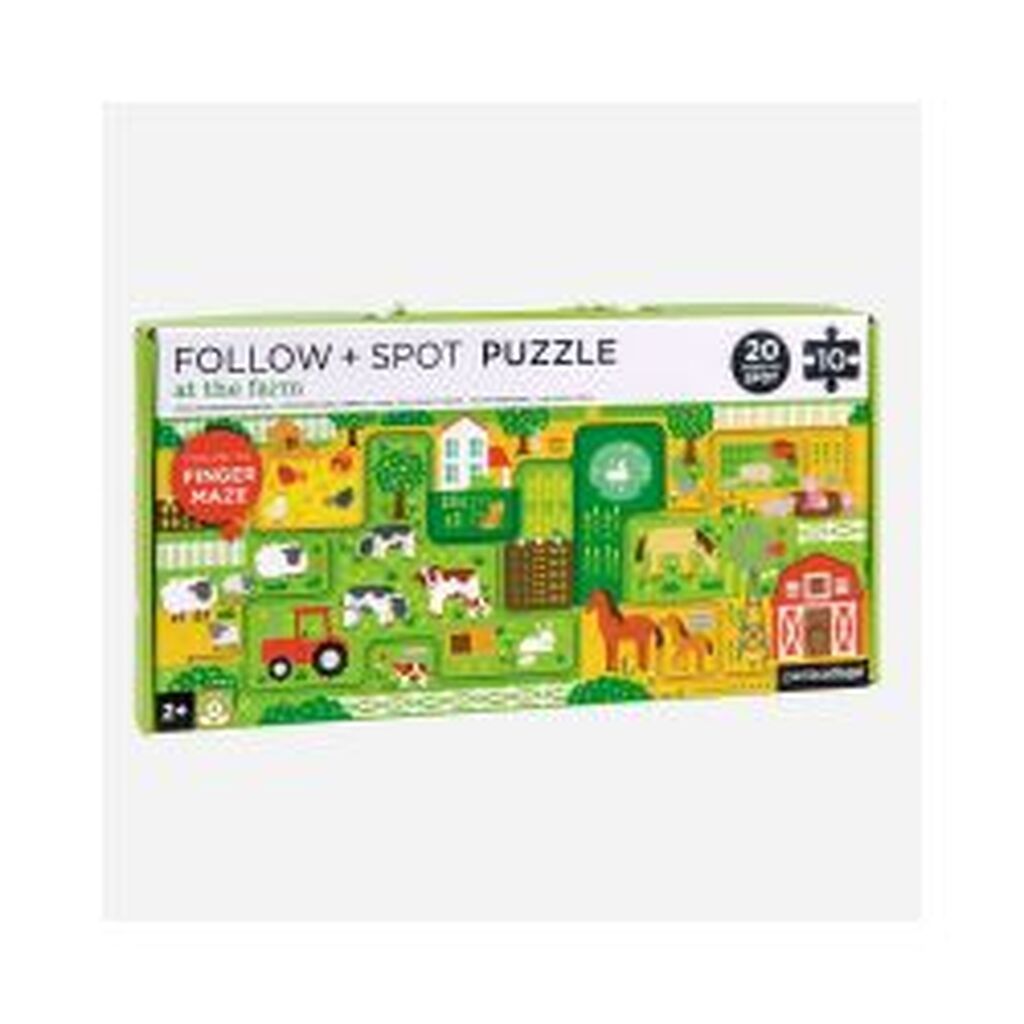 Petit Collage At The Farm Follow + Spot Puzz - Puslespil