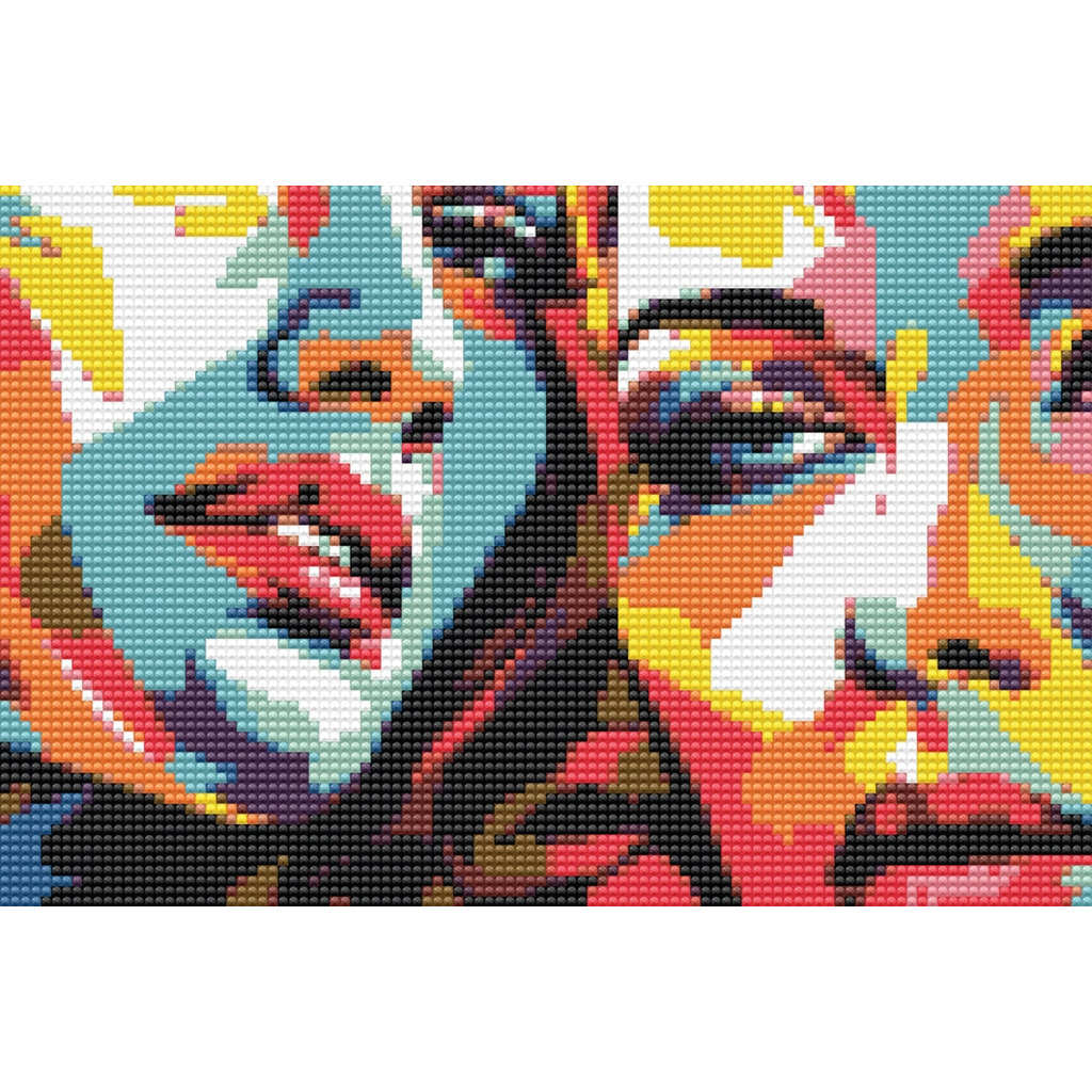 Diamond art ansigter FARVERIG  20 x 30 cm