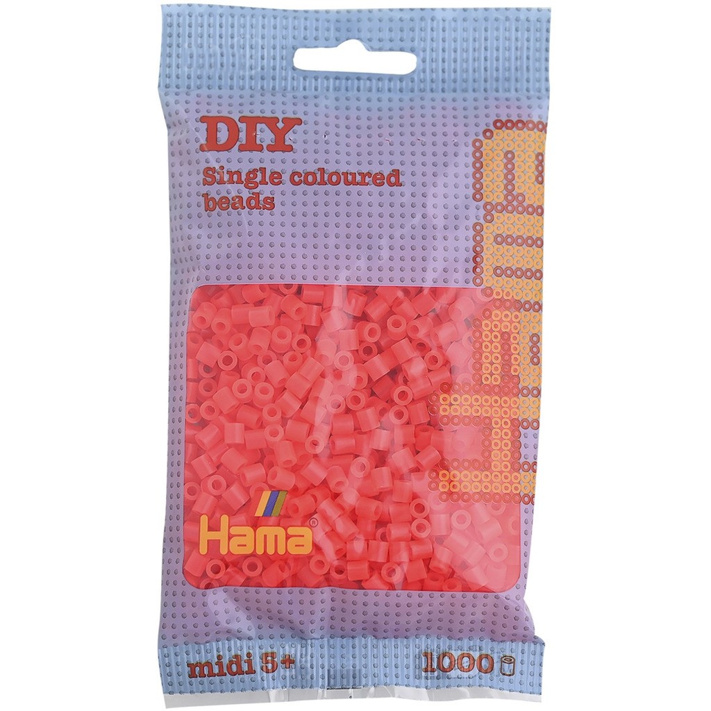 Hama midi perler 1000 stk neon rød 35