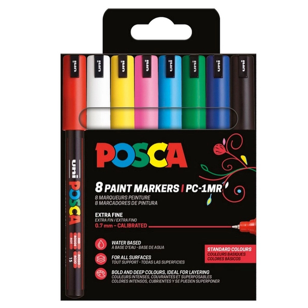 Posca Paintmarker Uni PC-1MR 8P sæt basic colors