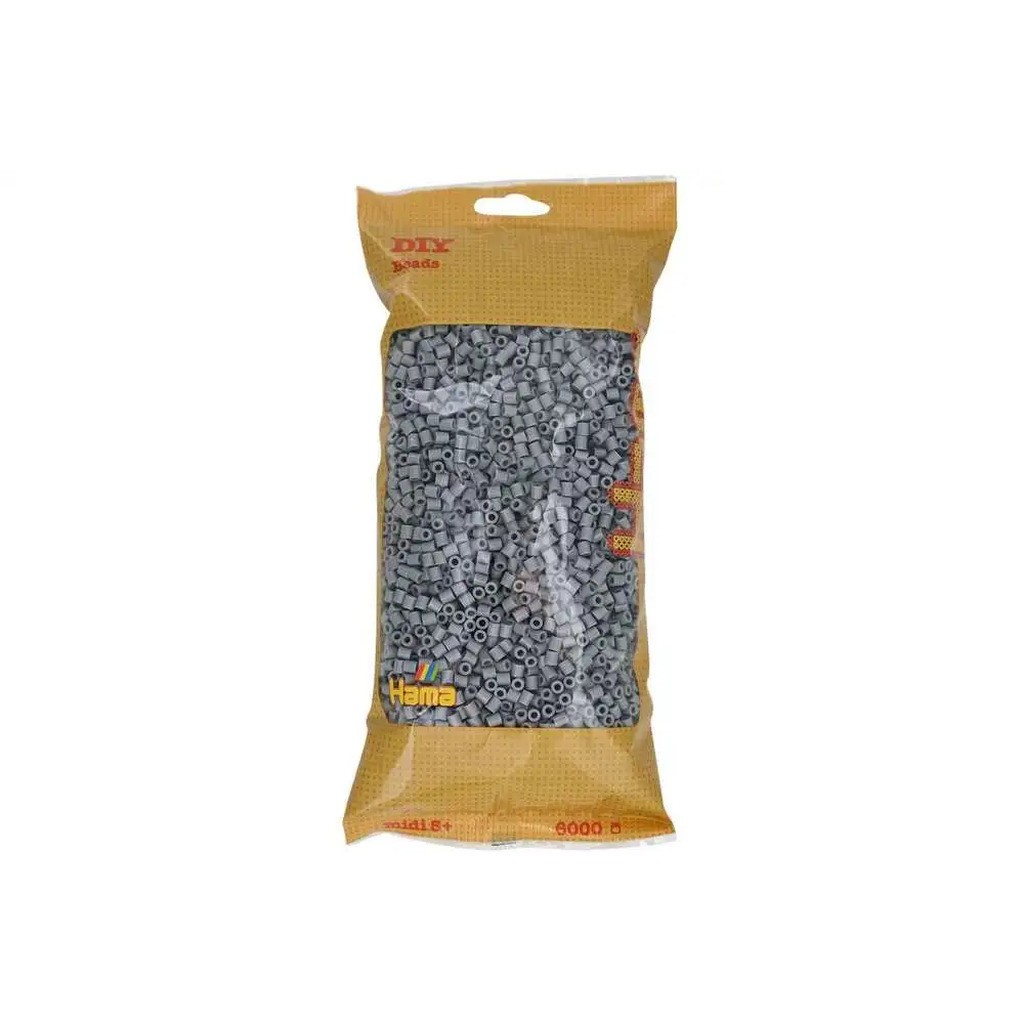 Hama midi perler 6000stk grå