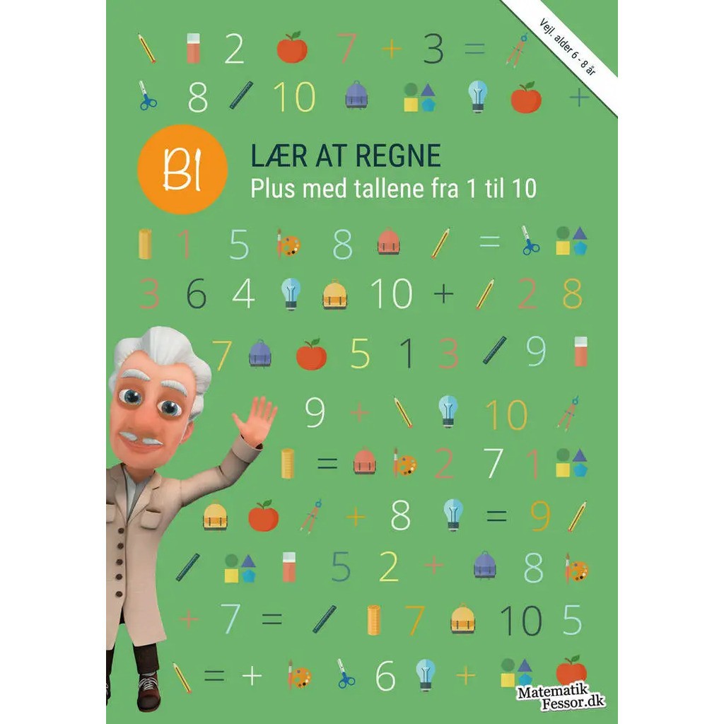 B1 - Lær at regne, Plus med tallene fra 1 til 10 (kolli 6)