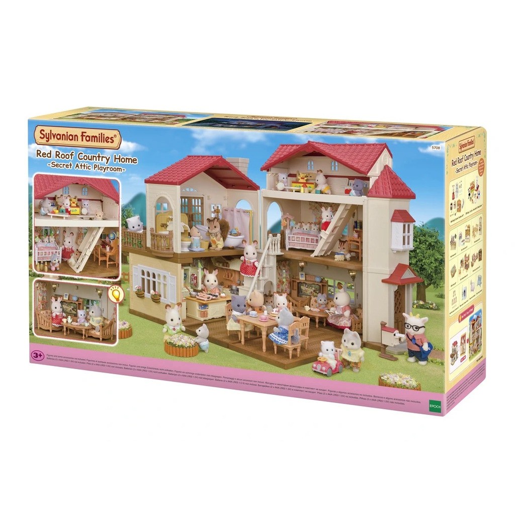 Sylvanian Families Byhus med Lys - med hemmeligt loftsrum