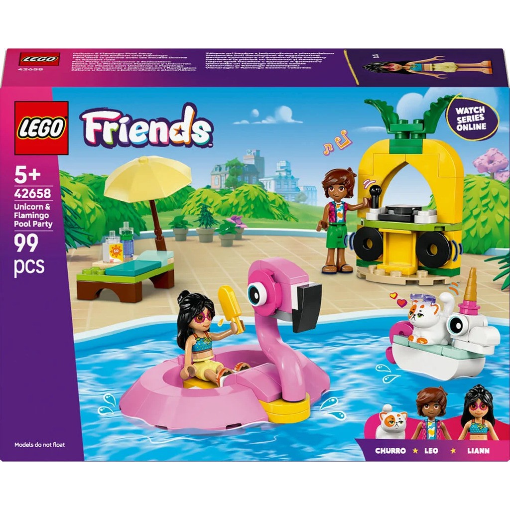 42658 LEGO Friends Poolparty med enhjørning og flamingo