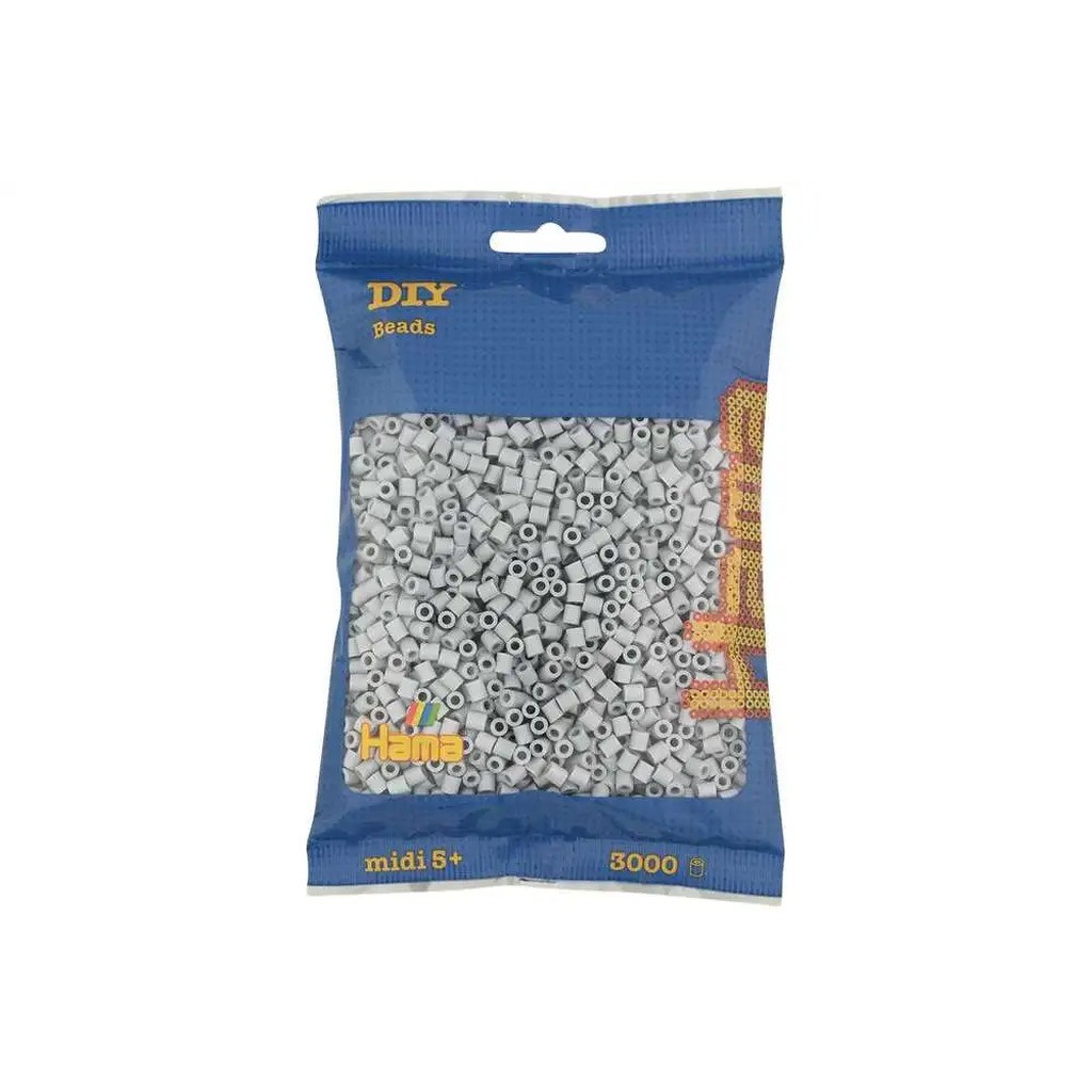 Hama midi perler 3000stk lysegrå