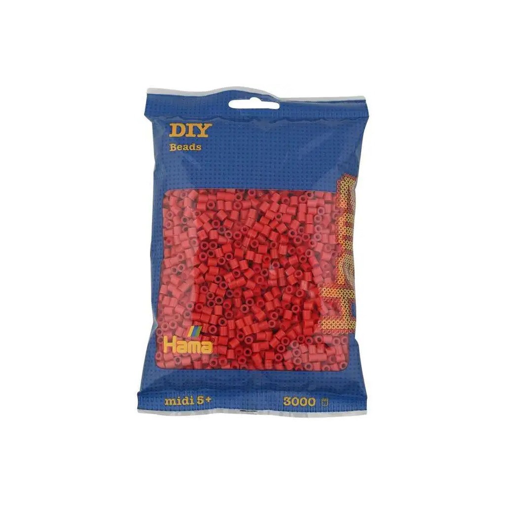 Hama midi perler 3000stk rød