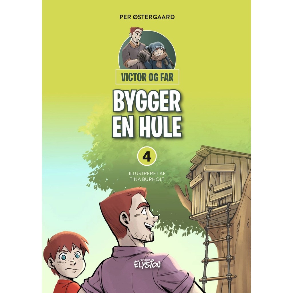 Victor og far bygger en hule