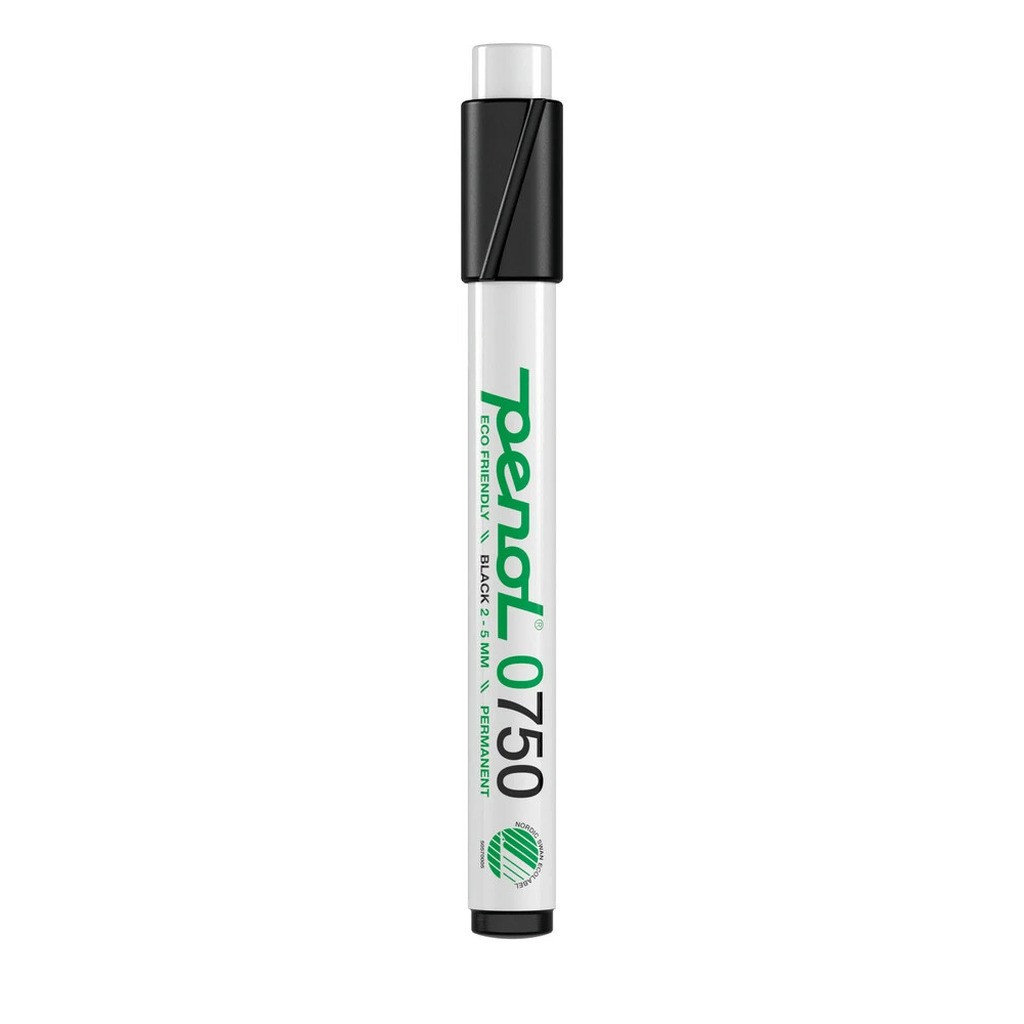 Marker Penol 0750  sort 2-5mm permanent svanemærket