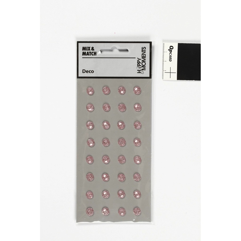 Rhinsten lyserød rund 8 mm 32stk