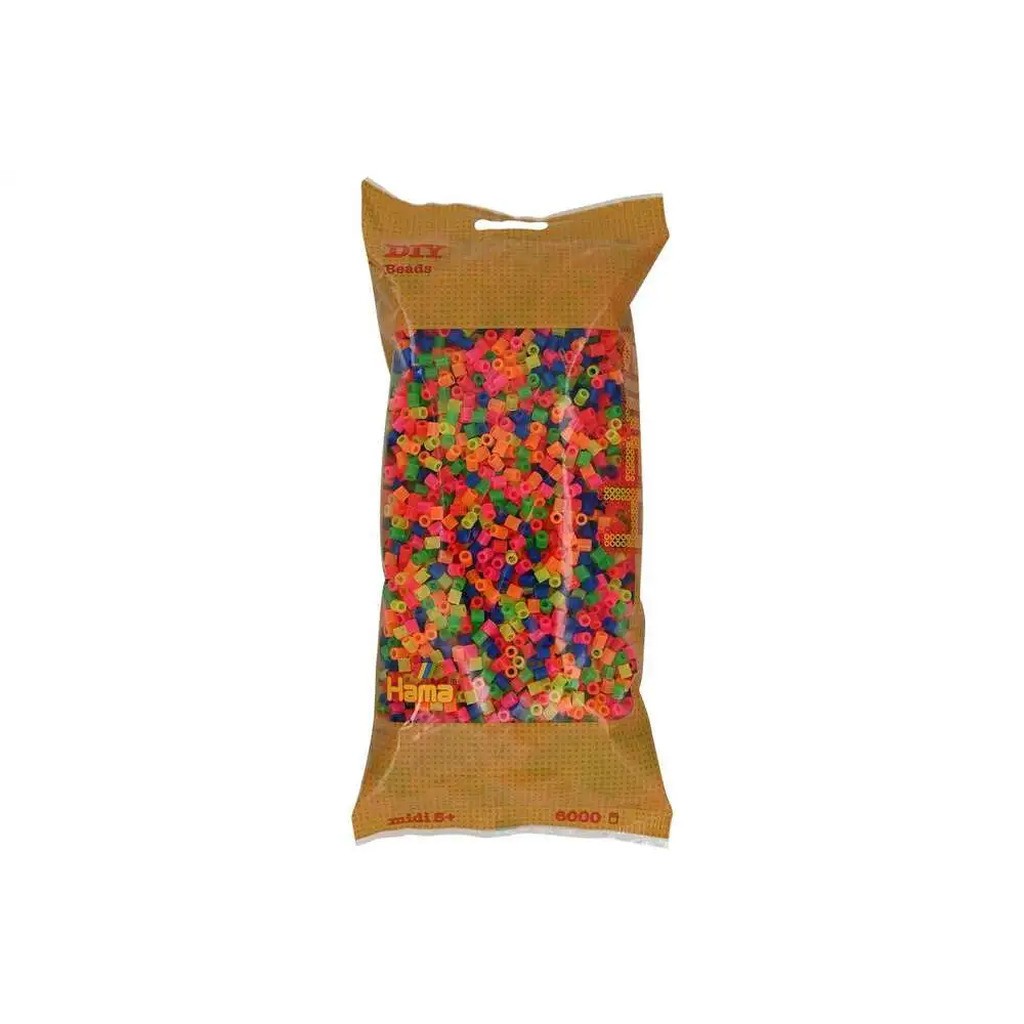 Hama midi perler 6000stk neon mix