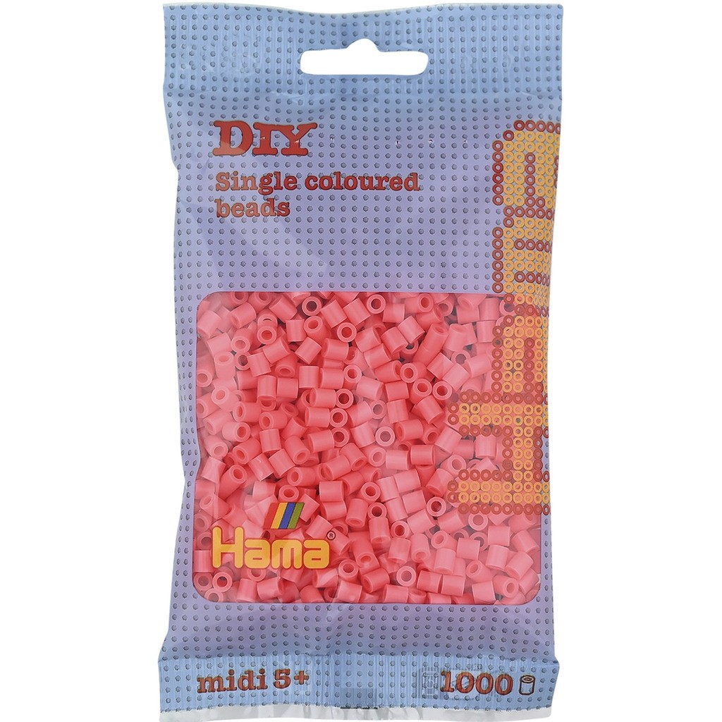 Hama midi perler 1000 stk pastel rød 44