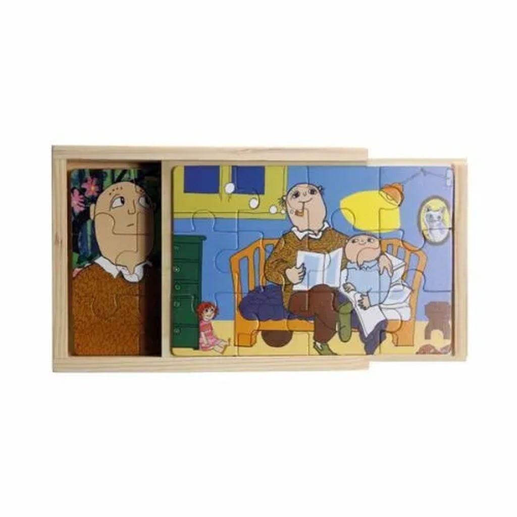 Alfons 4 træpuslespil i trææske