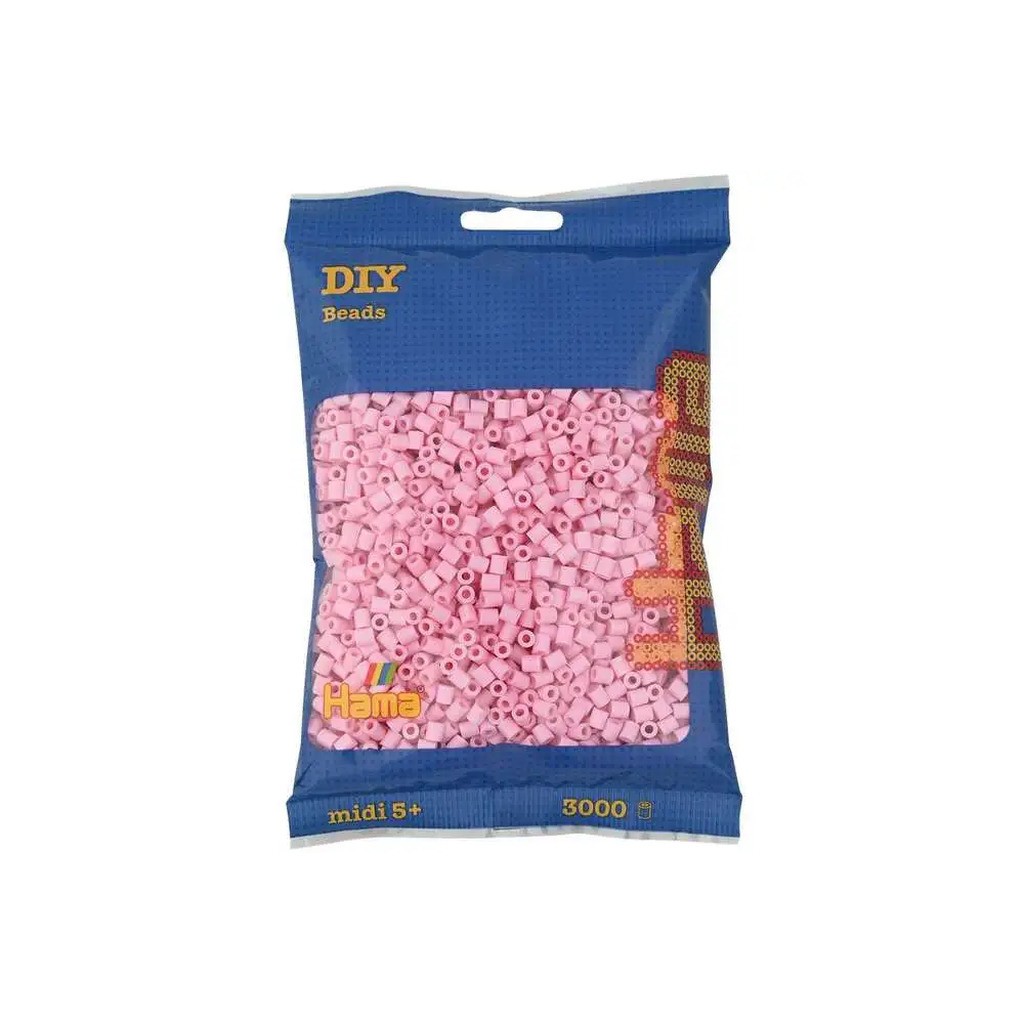 Hama midi perler 3000stk pastel rosa