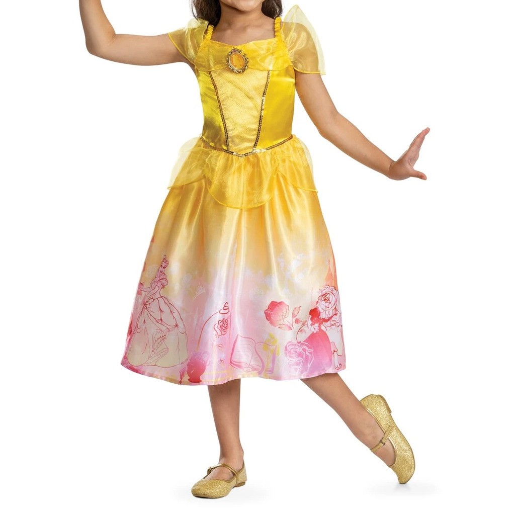 Belle kjole gul str 5-6 år EU S