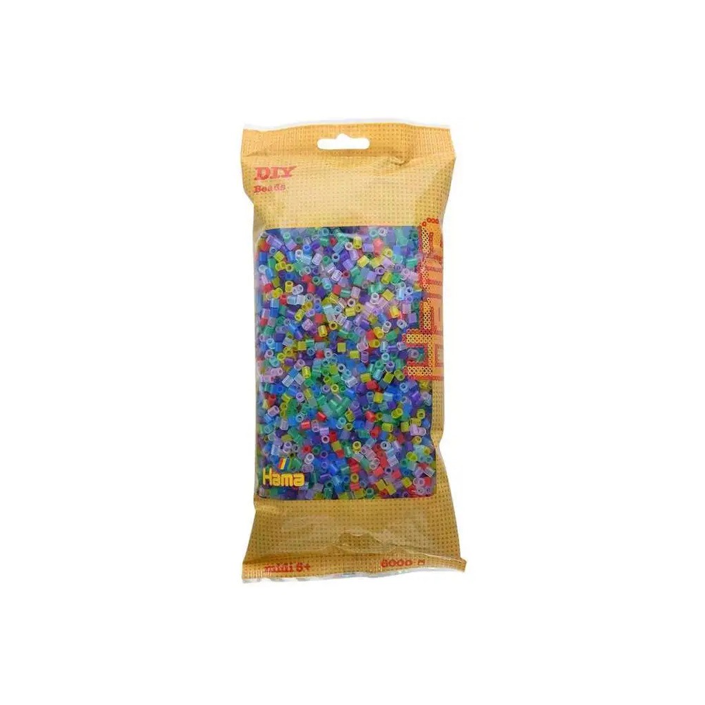 Hama midi perler 6000stk transp. mix