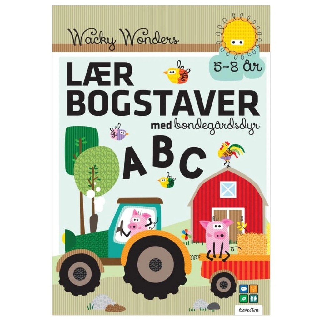 Aktivitetsbog Lær Bogstaver med Wacky Wonders  Bondegårdsdyr - ABC