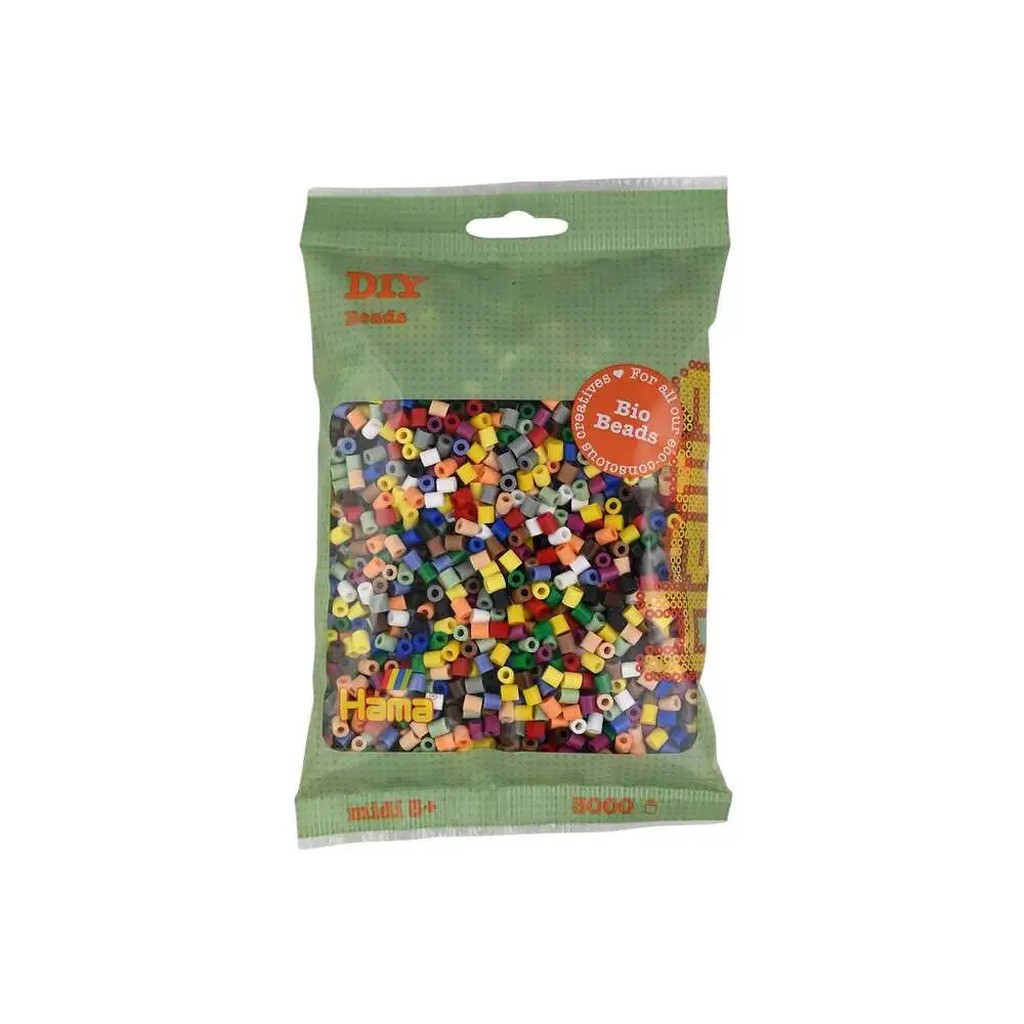 Hama BIO midi perler 3000stk mix 199 (15 farver)