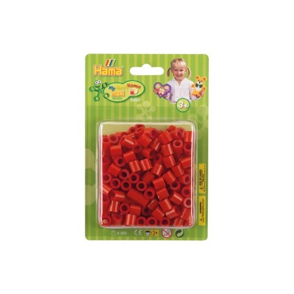 Hama maxi perler i blister 250stk rød