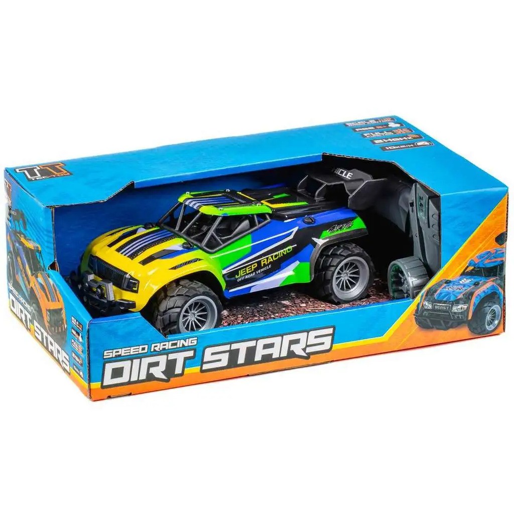 Fjernstyret Jeep Racing blå/grøn