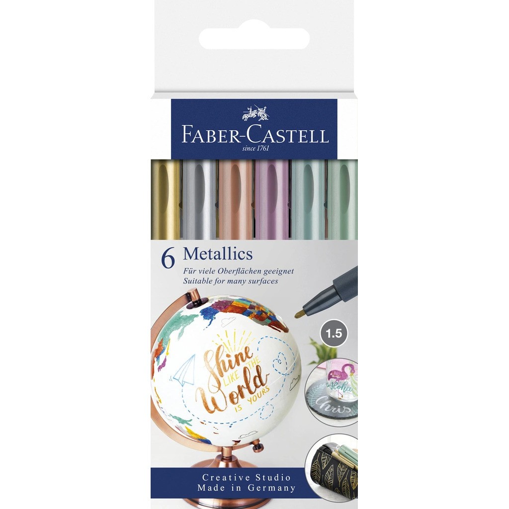 Metallic pen Faber-Castell 6 ass