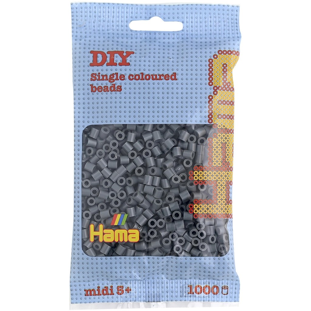 Hama midi perler 1000 stk mørk grå 71