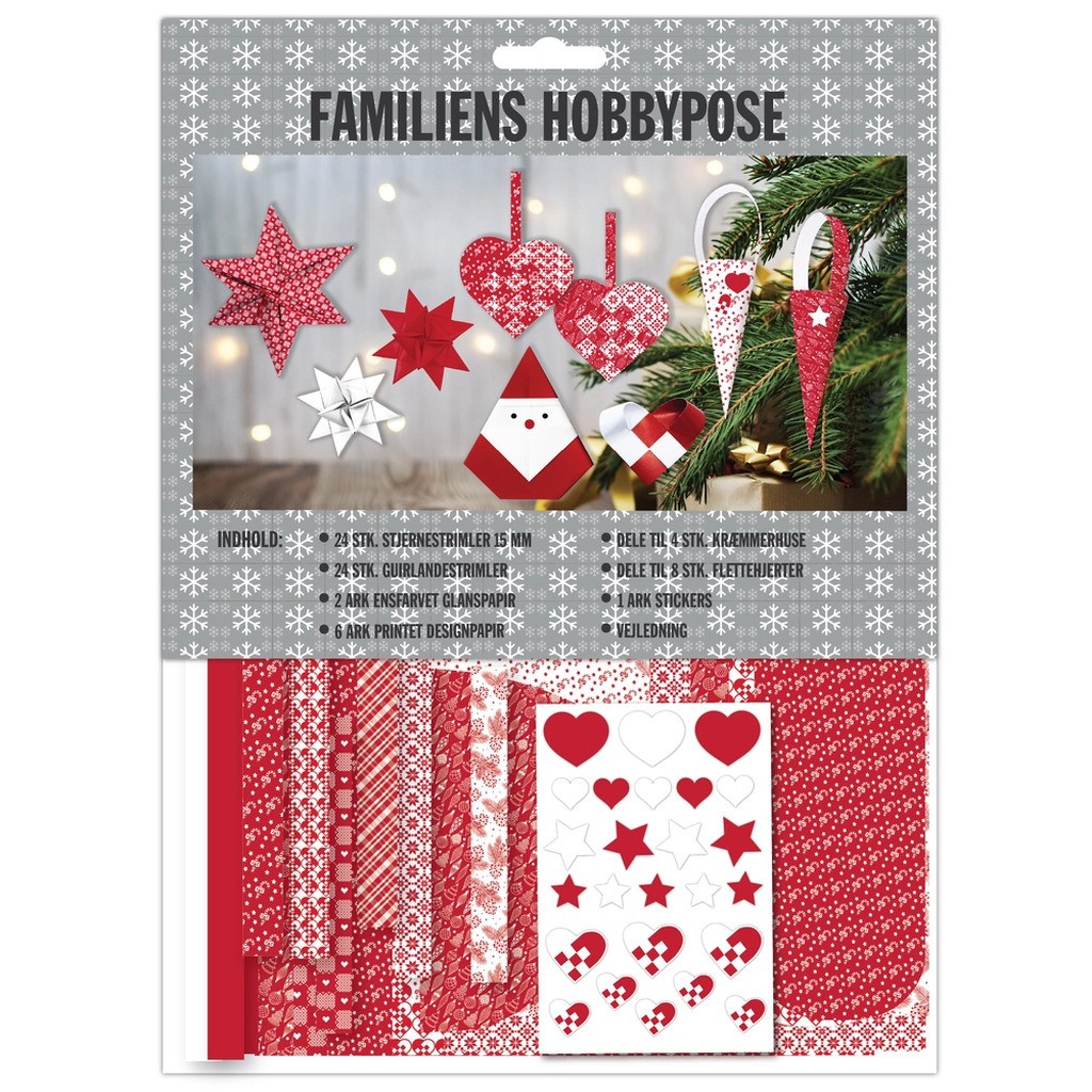 Hobbypose familie rød/hvid mix