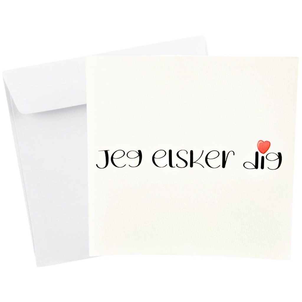 Kort Dobbelt m/konvolut Jeg Elsker Dig