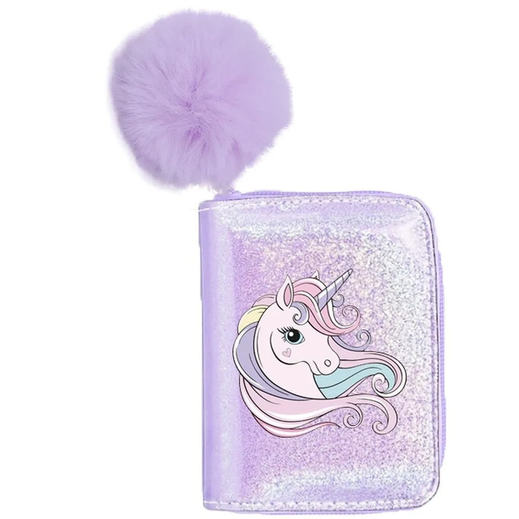 Tinka unicorn lilla m/plysvedhæng og lynlås