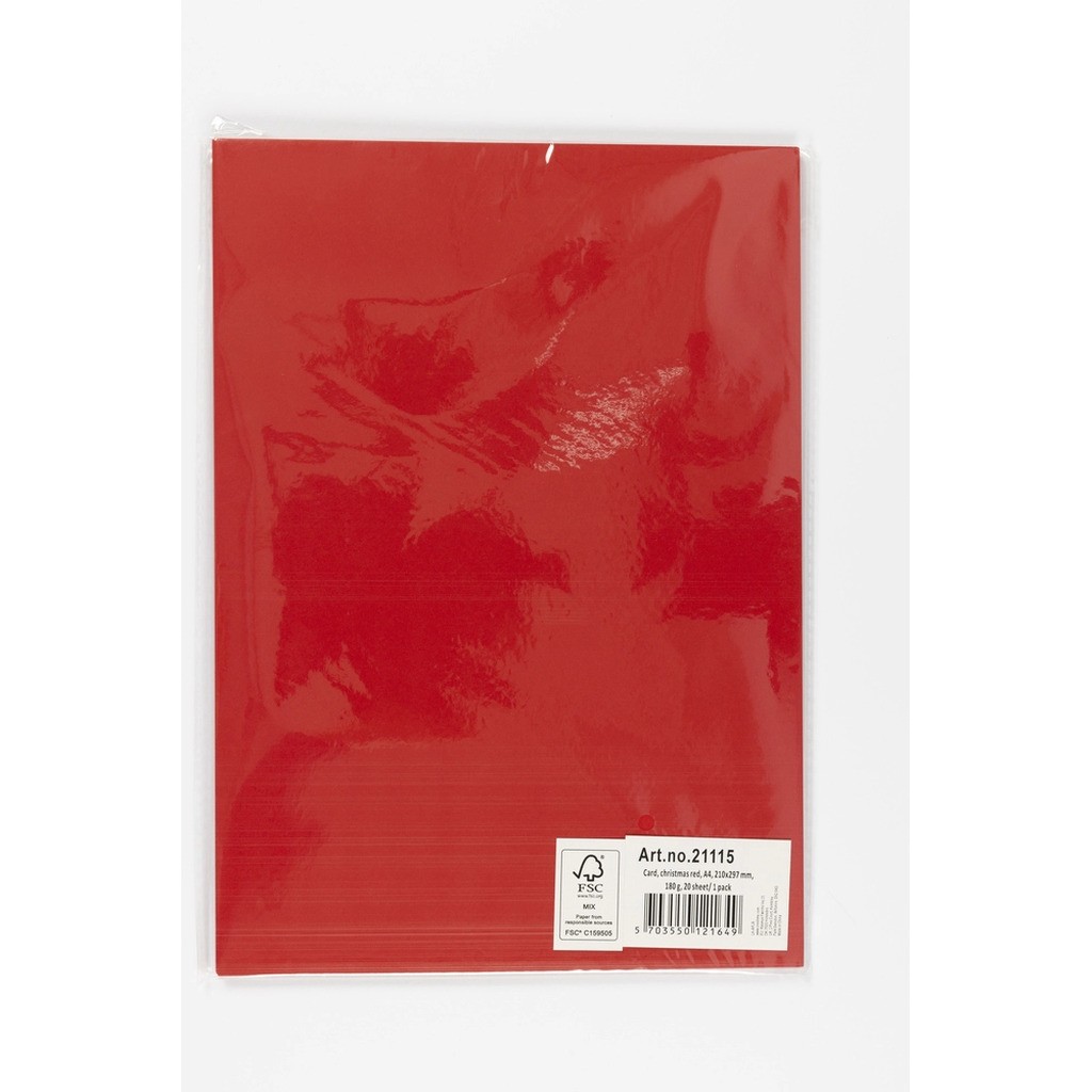 Karton A4 180 g rød 20 ark