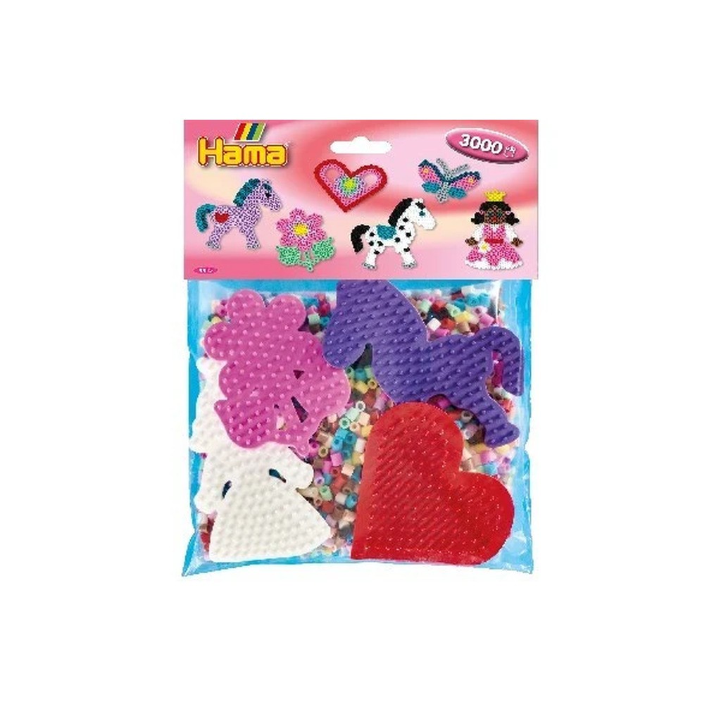 Hama midi 4 stiftplader + 3000 perler