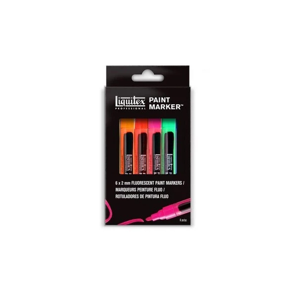 Fin Paint Marker Fluorescent 6pcs