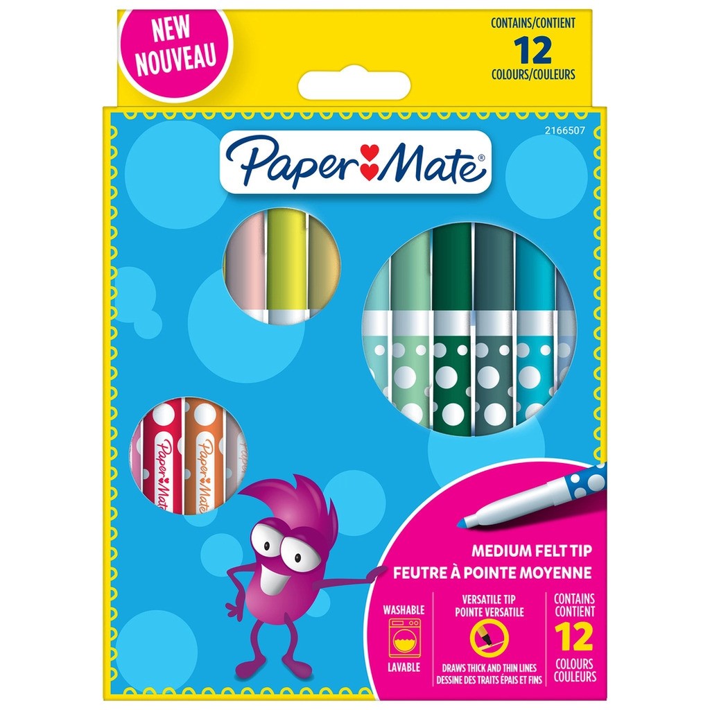 Børne tusser PaperMate 12 Ass