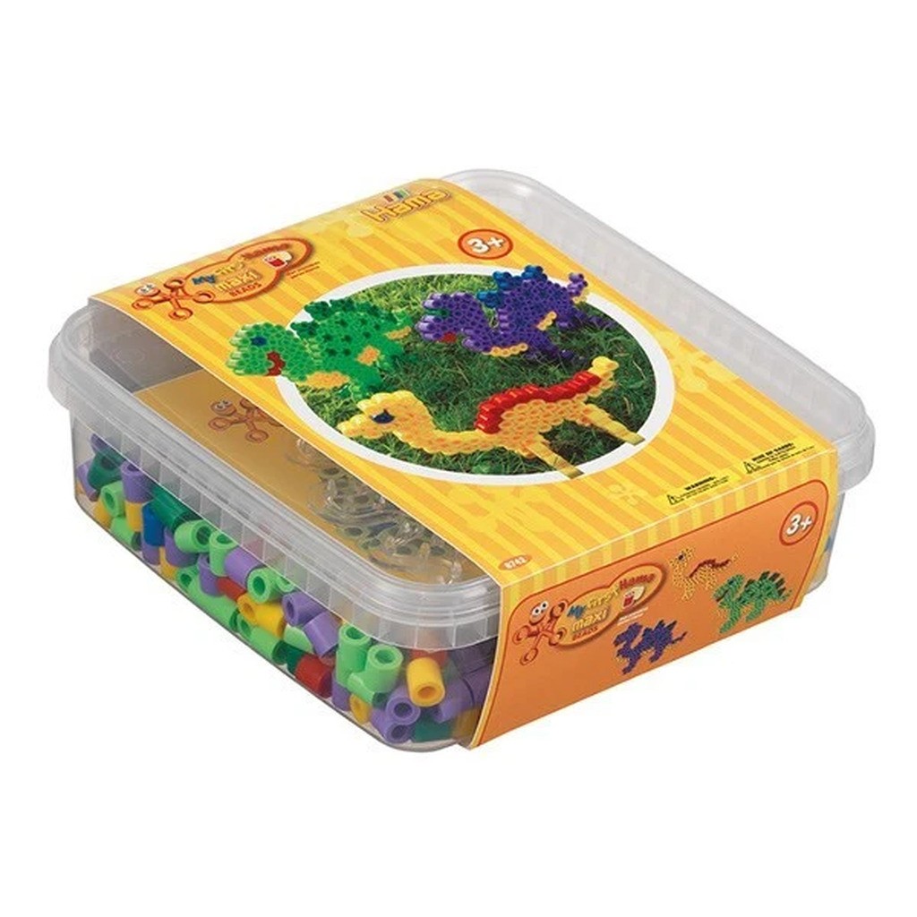 Hama maxi bøtte 600 perler + plade 8215