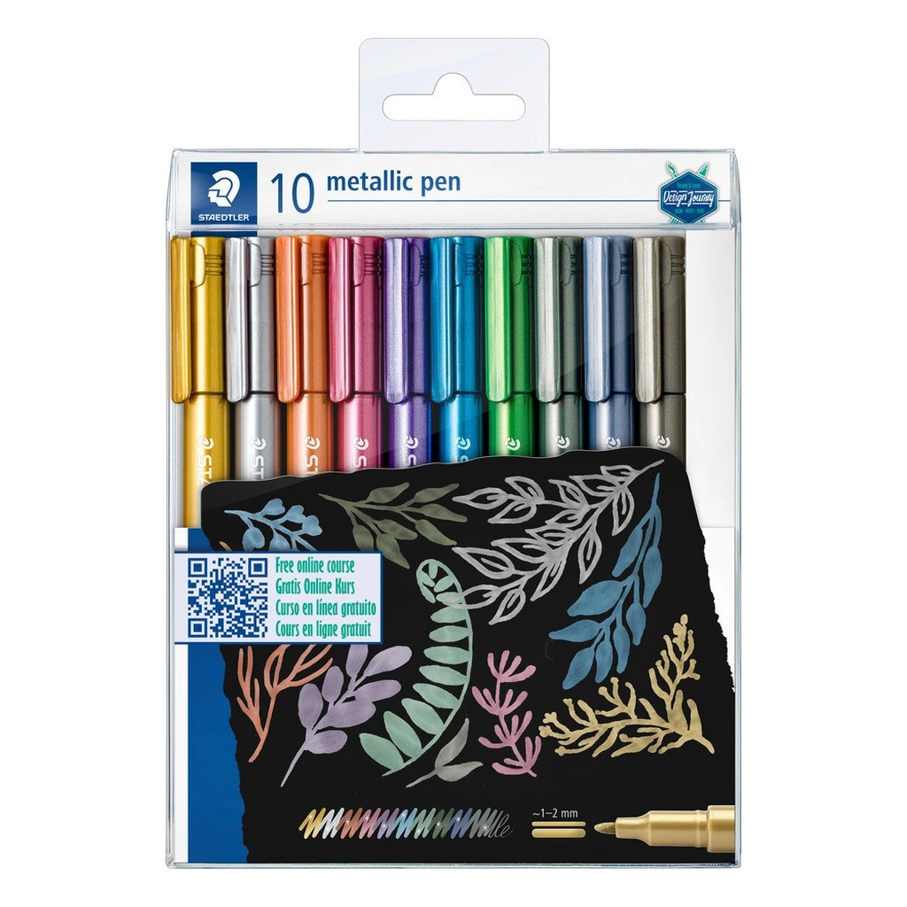 Staedtler metallic pen 10 ass farver med rund spids