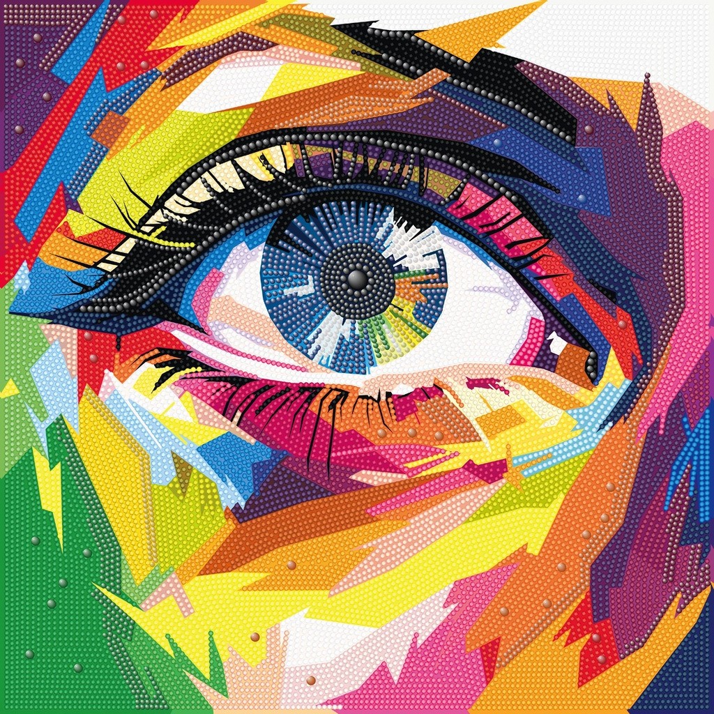 Diamond art mix øje 40 x 40 cm